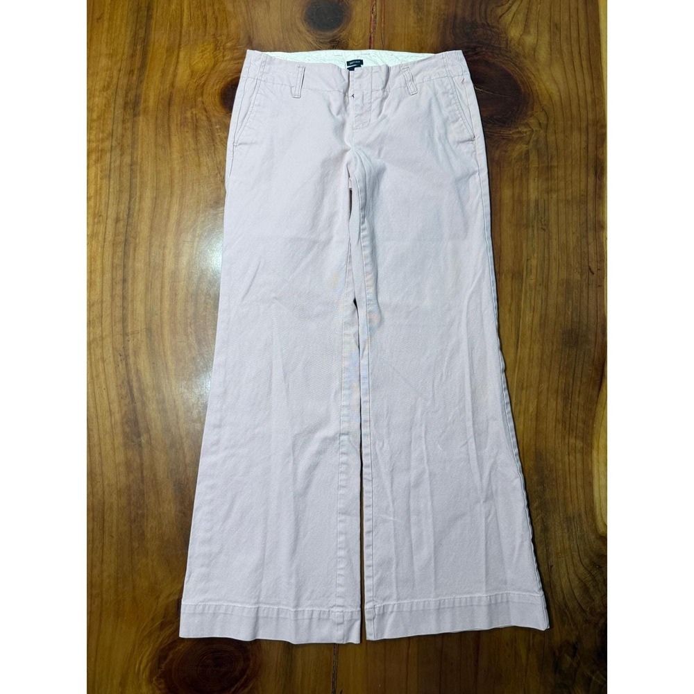 Vintage Y2K Gap Women's Pants 64 Chino Baggy Stretch Cotton Wide leg Low A3-8